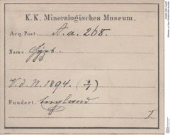 Etiketten zu Gips (NHMW-MIN-Aa268)
